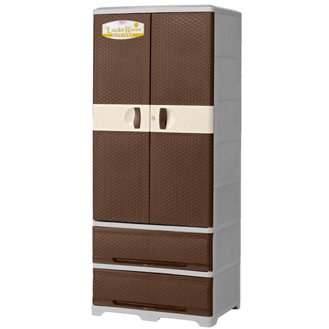 Lucky Rattan Cabinet 2 Drawer - Mocha