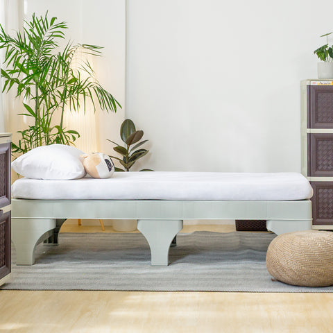 Zooey Cool and Comfort 30" (No Headboard) Bed Frame - Cream