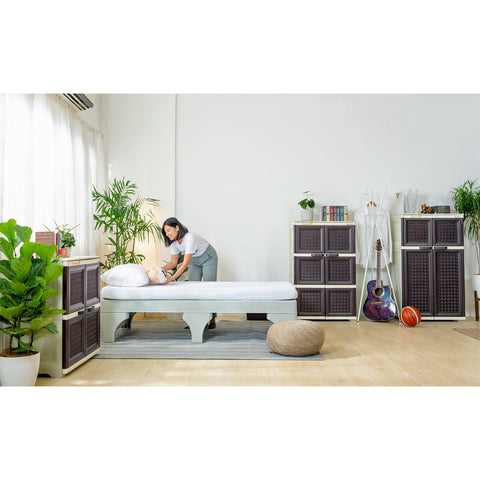 Zooey Cool and Comfort 30" (No Headboard) Bed Frame - Cream
