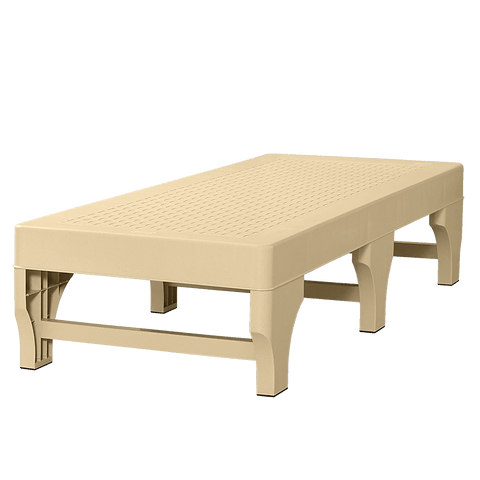 Zooey Cool and Comfort 30" (No Headboard) Bed Frame - Beige