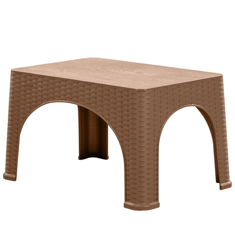 Zooey Modern Rattan Center Table - Mocha