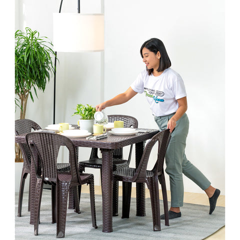 Zooey Palmera 4-Seater Rattan Table