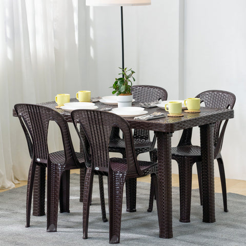 Zooey Palmera 4-Seater Rattan Table