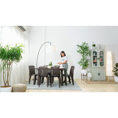 Zooey Palmera 6-Seater Rattan Table