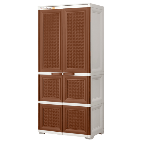 Mahogany Rattan Cabinet - Mocha