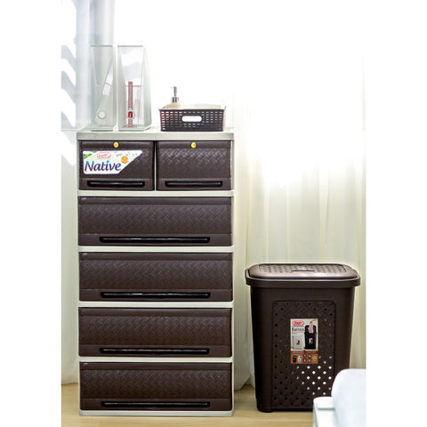 Native Rattan Drawer 5 Layer