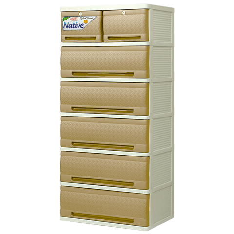 Native Rattan Drawer 6 Layer - Beige