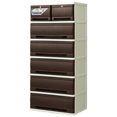 Native Rattan Drawer 6 Layer - Choco