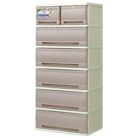 Native Rattan Drawer 6 Layer - Cream