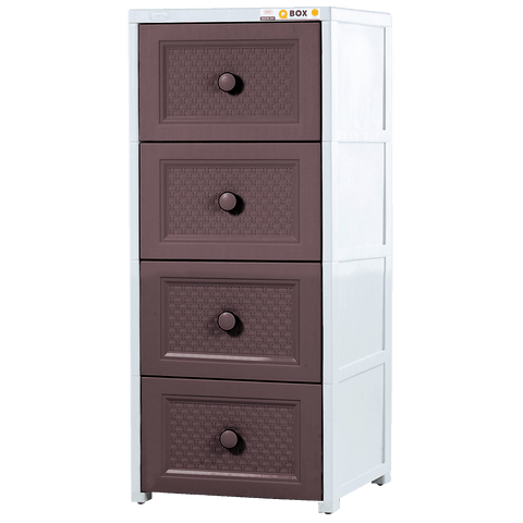 Q-Box Drawer on Wheel 4 Layer - Choco