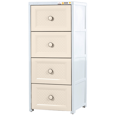 Q-Box Drawer on Wheel 4 Layer - Cream 