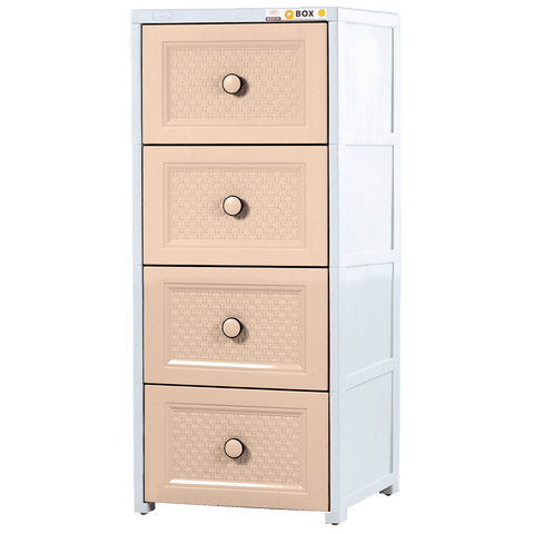 Q-Box Drawer on Wheel 4 Layer - Beige