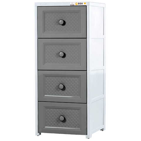 Q-Box Drawer on Wheel 4 Layer - Grey