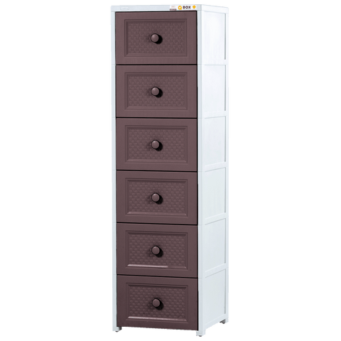 Q-Box Drawer on Wheel 6 Layer - Choco