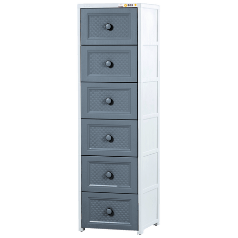 Q-Box Drawer on Wheel 6 Layer - Grey