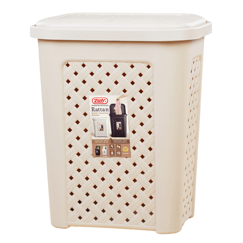 Rattan Laundry Big Basket - White