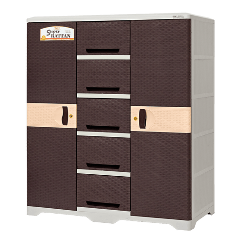 Super Rattan Dual Cabinet - Choco
