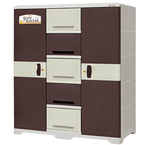 Super Rattan Dual Cabinet - Choco
