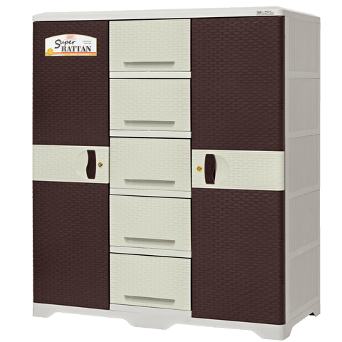Super Rattan Dual Cabinet - Choco