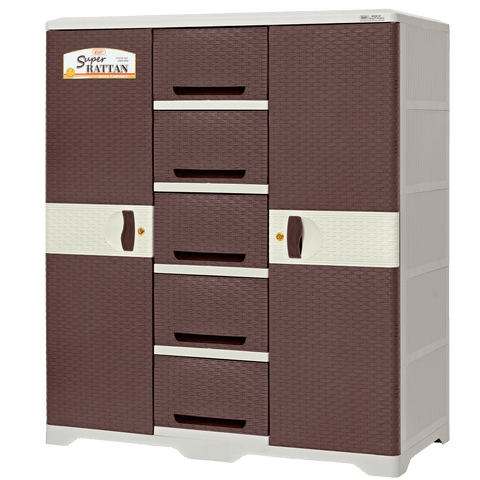 Super Rattan Dual Cabinet - Mocha