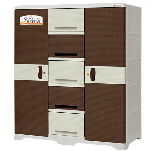 Super Rattan Dual Cabinet - Mocha