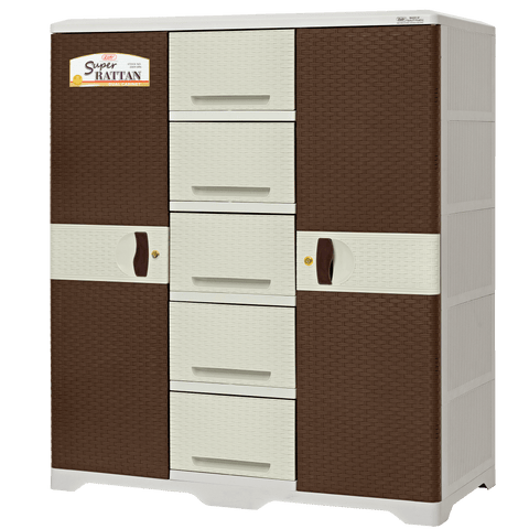 Super Rattan Dual Cabinet - Mocha