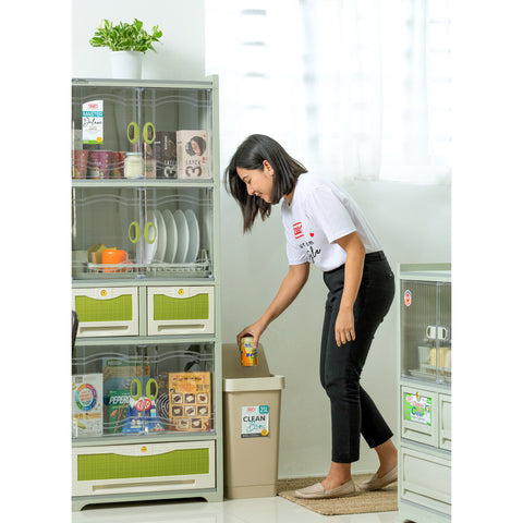 Zooey 25L Trashcan Clean Bin - Cream