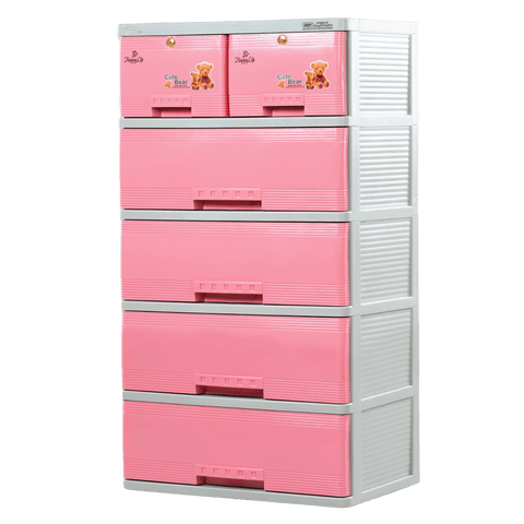 Zooey Adora Drawer / Storage / Cabinet 5 Layer - Pink