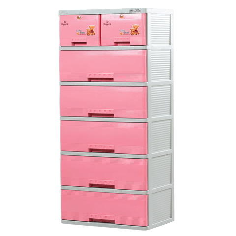 Zooey Adora Drawer / Storage / Cabinet 6 Layer - Pink