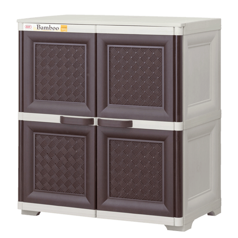 Zooey Bamboo Rattan Cabinet / Storage - Choco