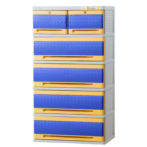 Zooey Dreamy 2-Tone 5-Layer Drawer - Beige Blue