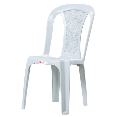 Zooey Floral Monoblock Chair - White