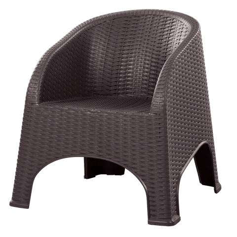 Zooey Modern Rattan 1-Seater Sofa - Choco