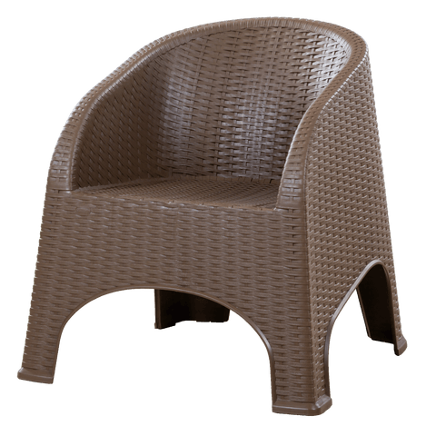 Zooey Modern Rattan 1-Seater Sofa - Mocha