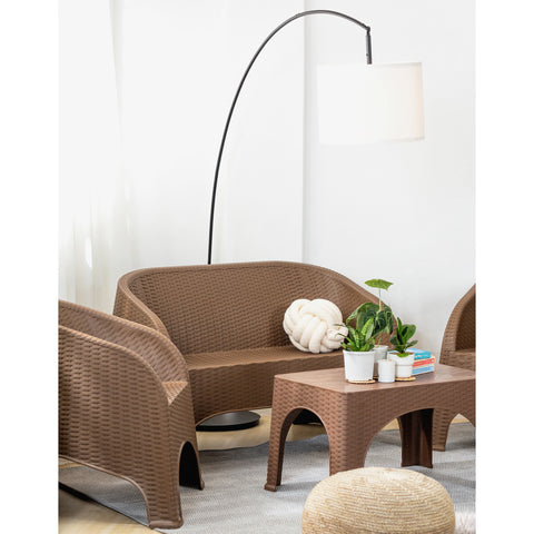 Zooey Modern Rattan 2-Seater Sofa 