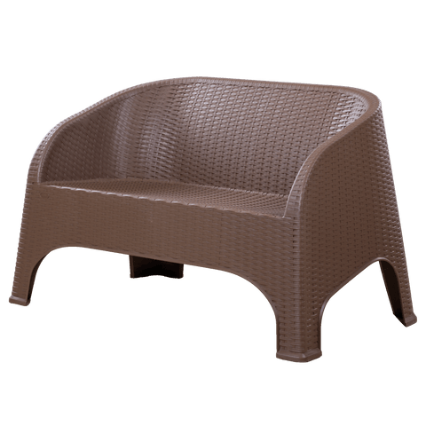 Zooey Modern Rattan 2-Seater Sofa - Mocha