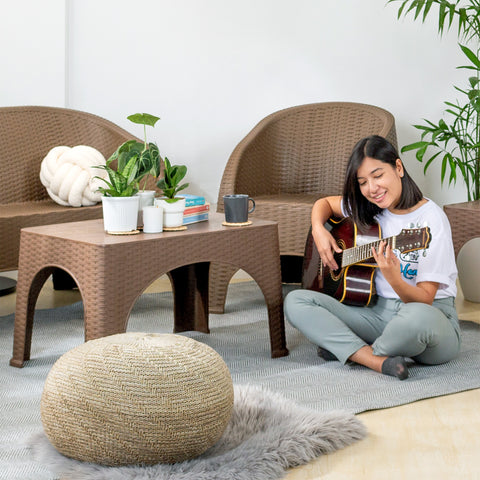 Zooey Modern Rattan Center Table