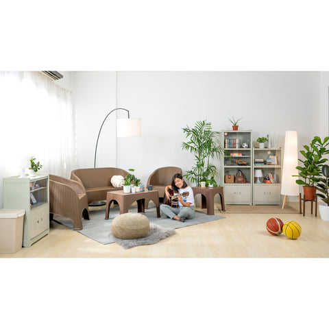 Zooey Modern Rattan Center Table