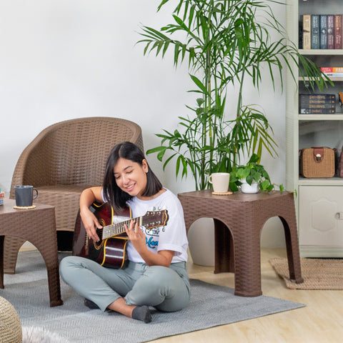 Zooey Modern Rattan Side Table