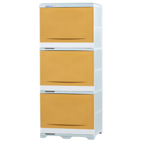 Zooey Star Box Rattan Trio 3 Layer - Beige